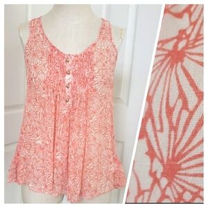 JUICY COUTURE Silk Sleeveless Top Tank Blouse Coral Orange Cream